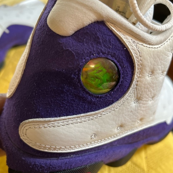 Nike Jordan White and Purple High-Top Athletic Shoes - Picture 4 of 9